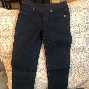 Girls sparkly dark denim jeans